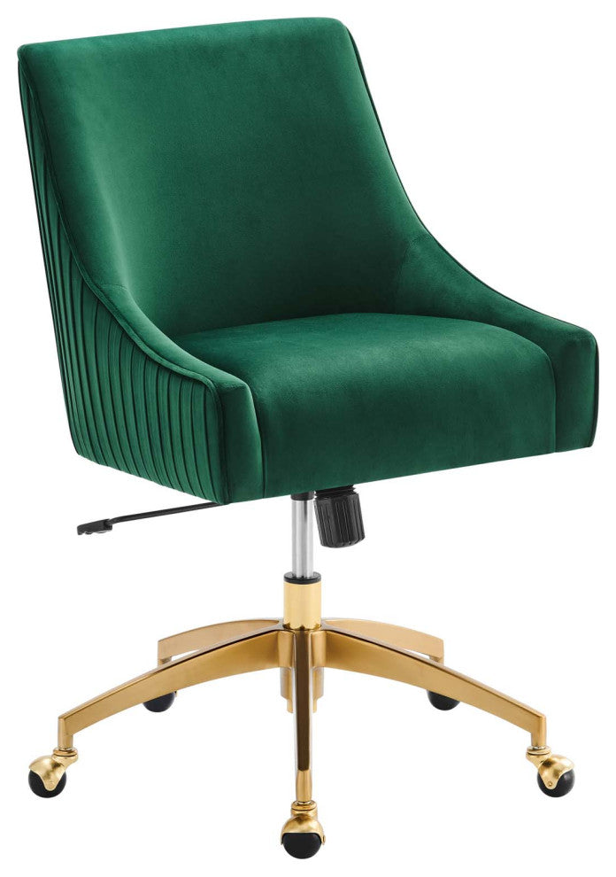 Discern Performance Velvet Office Chair, Green