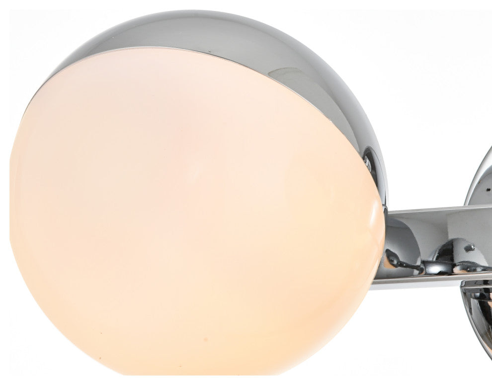 2 Light Chrome And Frosted White Bath Sconce