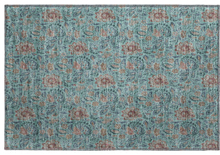 Premium Machine Washable Mayfield AMF660 Teal 1'8" x 2'6" Rug