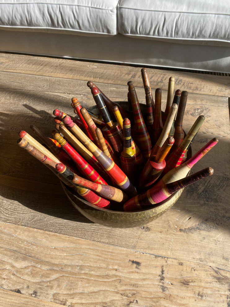 Consigned Indian Painted Rolling Pin