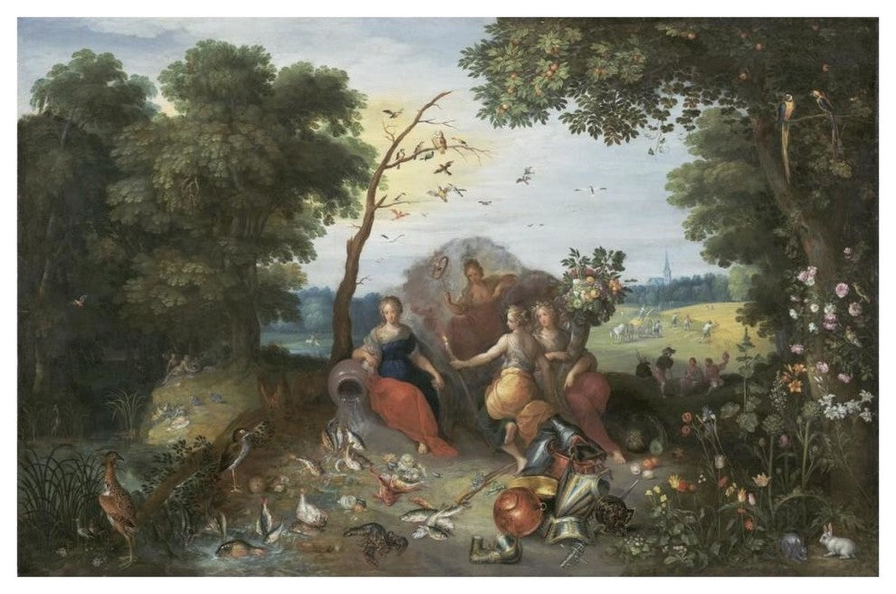 "Landscape with Allegories of the Four Elements" Paper Art, 62"x42"