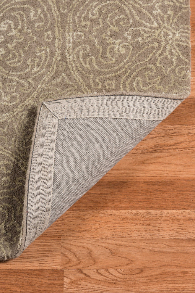 8" X11" X 0.5" Beige Wool Area Rug