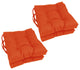 16" Solid Outdoor Square Tufted Chair Cushions, Set of 4, Tangerine Dream
