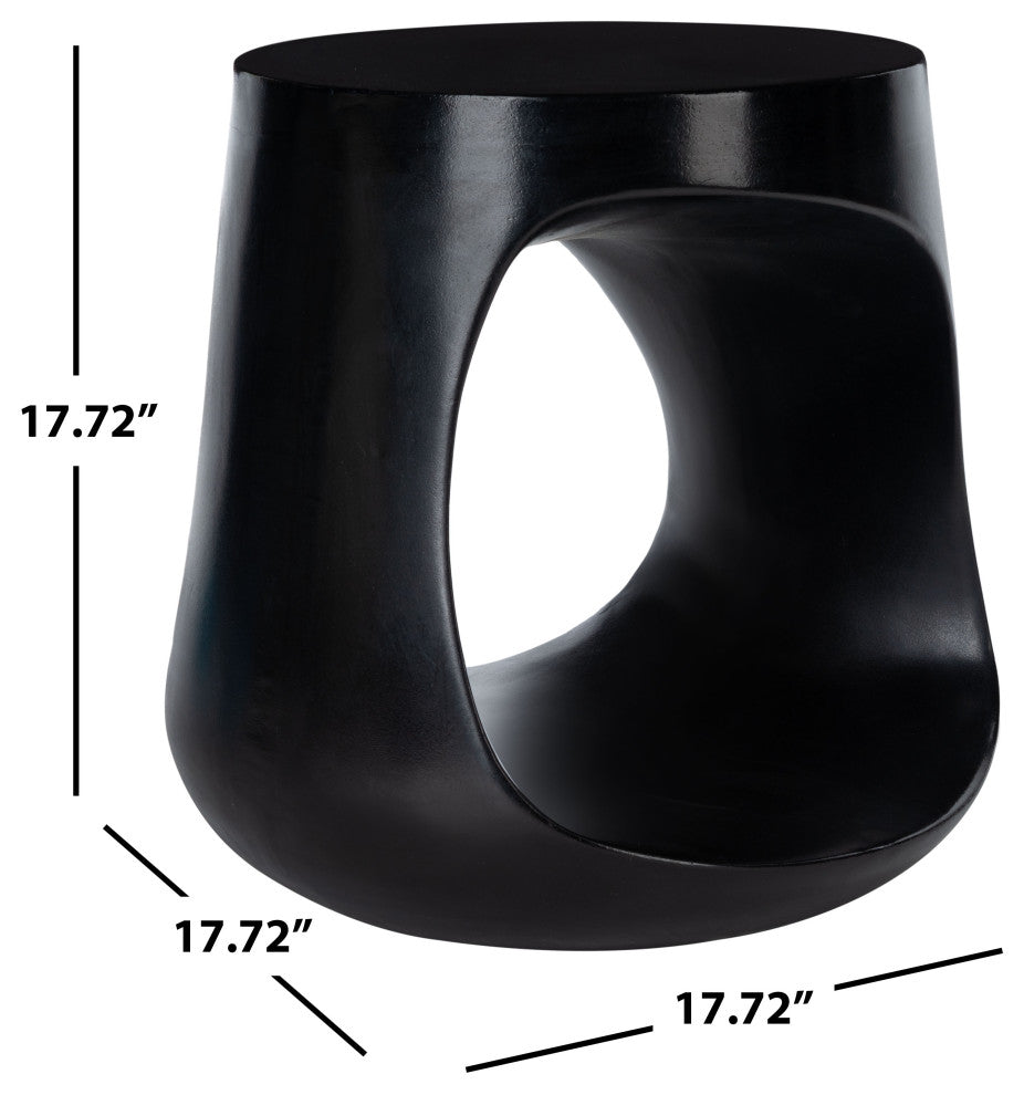 Safavieh Vikki Concrete Accent Stool, Black