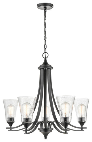Natalie Collection 5 Light 27.75" Chandelier Matte Black
