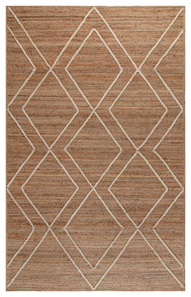9' x 12' Bougainvillea Natural and Ivory Lattice Braided Area Rug