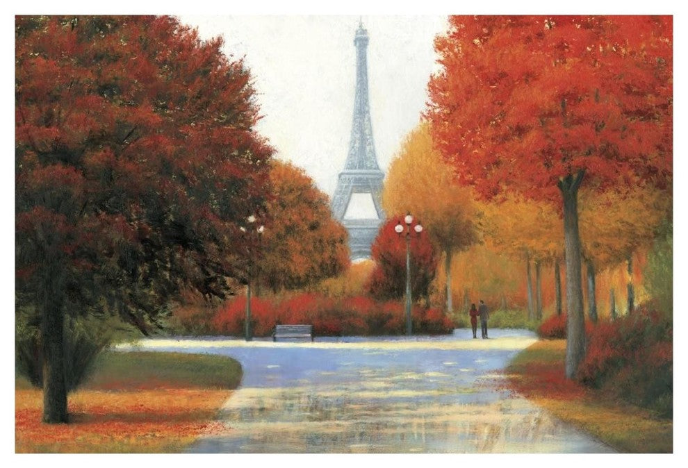 "Autumn in Paris Couple" Digital Paper Print by James Wiens, 62"x42"