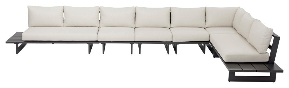 Maldives Cream Water Resistant Fabric Outdoor Patio Modular Sectional