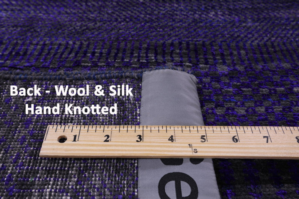 2' 6" X 31' 11" Runner Handmade Wool and Silk Super Savannah Gabbeh Rug Q9011