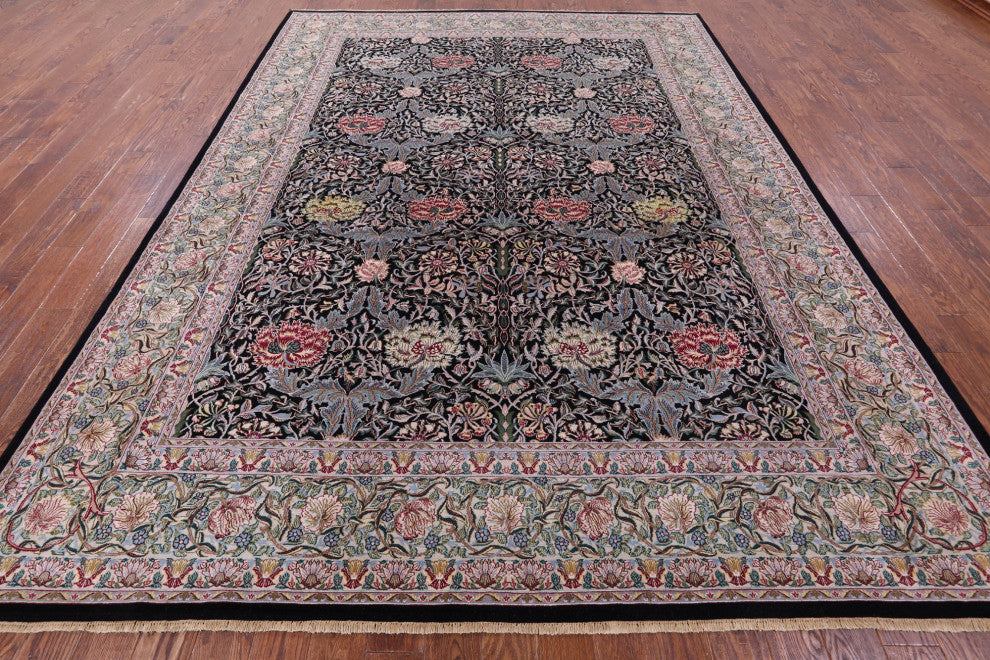 Handmade William Morris Wool Rug 9' 0" X 12' 0" Q11351