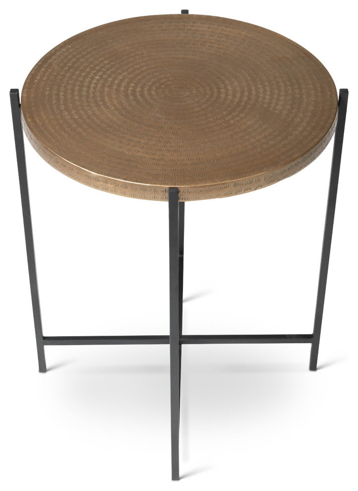 Elements Navi End Table Antique Brass