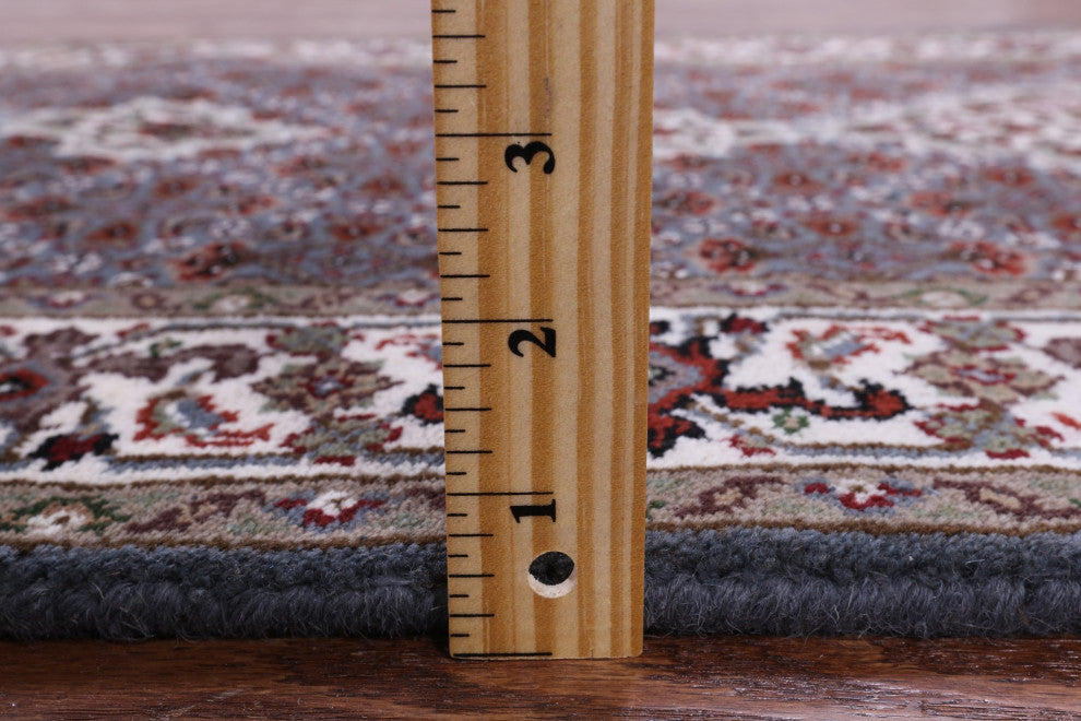 2' 6" X 12' 1" Wool and Silk Persian Tabriz Hand Knotted Runner Rug Q8949
