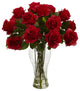 Blooming Roses With Vase, Red