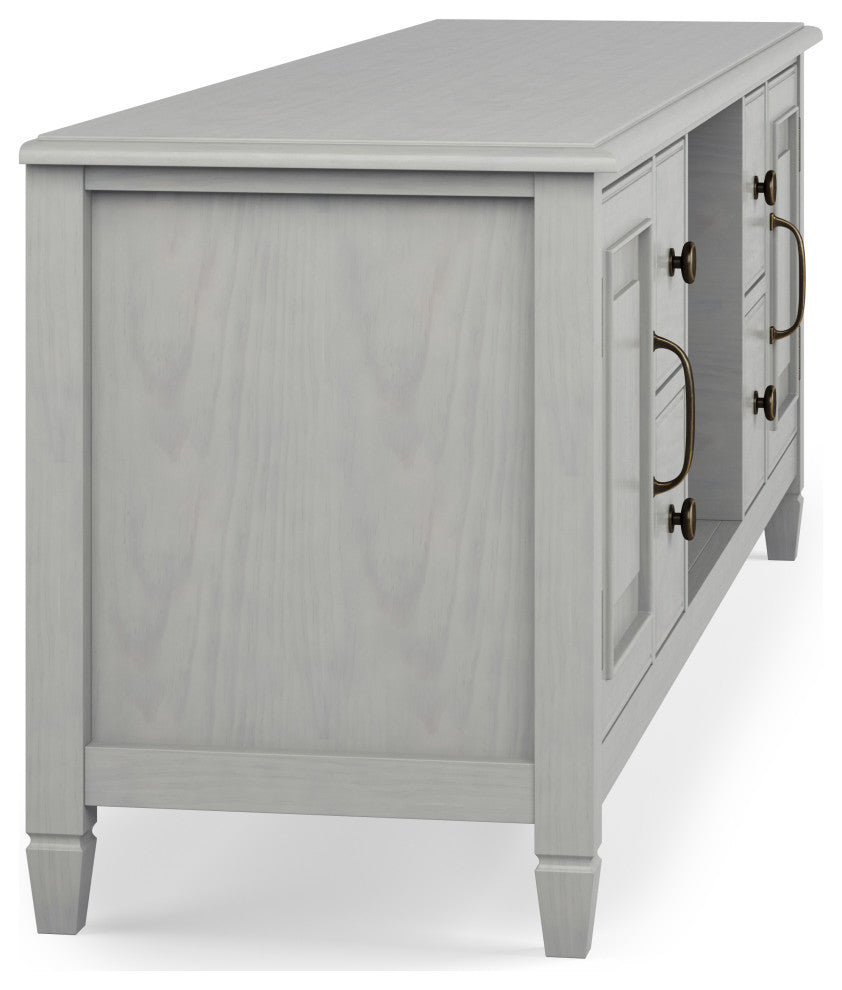 Connaught Solid Wood 72" Wide TV Stand For TVs Up To 80", Fog Grey