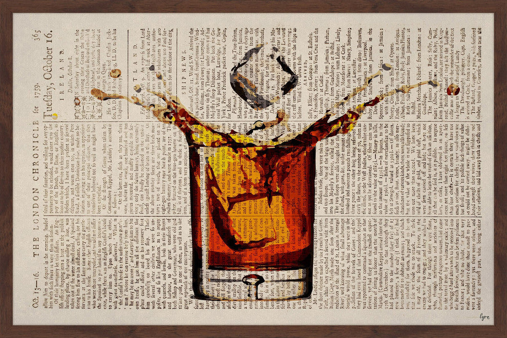 "Liquor Splash" Framed Painting Print, 24"x16"