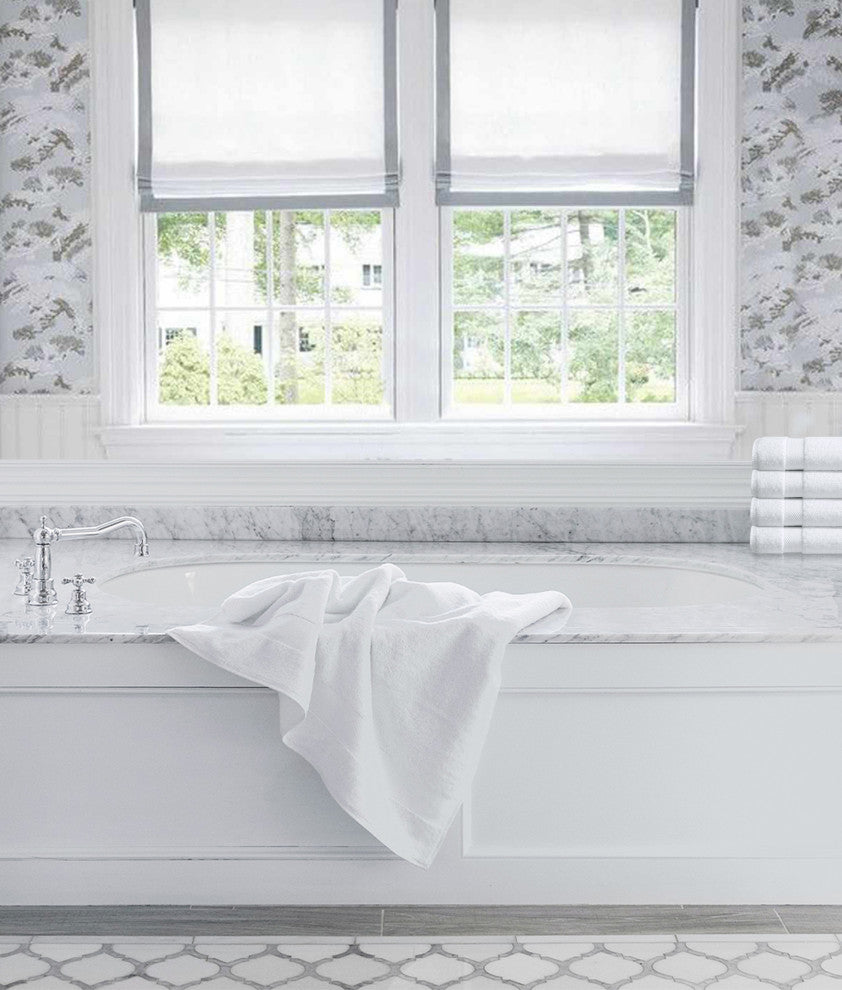 Delara 33-Piece 100% Organic Cotton Plush Bath Towel Sets, 36"x70", White