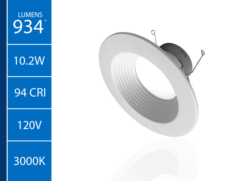 DLR566091203KWHBF-12 5/6", Recessed LED Downlight w Baffle, 12 Pack