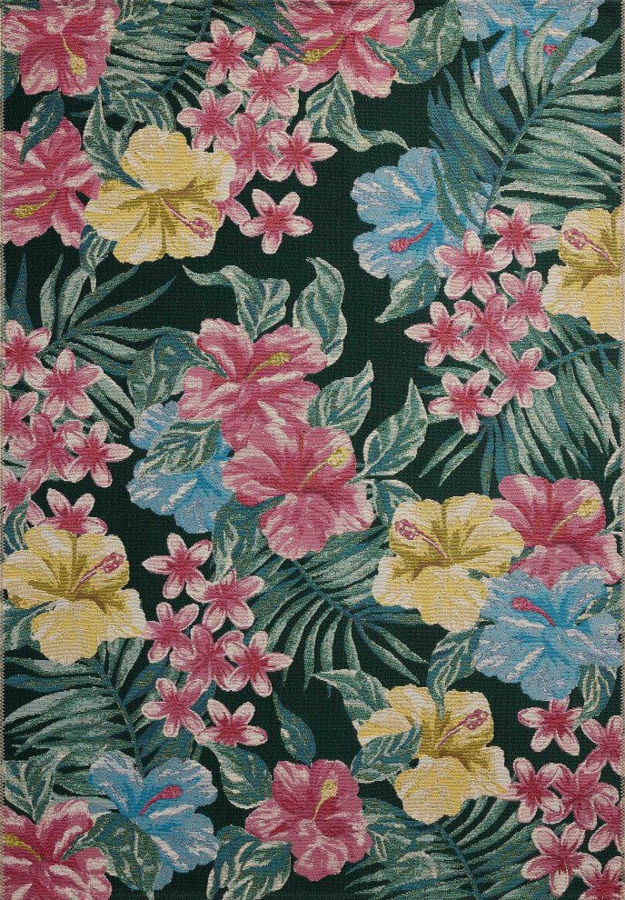 Loloi Botanical Ivory / Sunrise Rug, Midnight / Multi, 6'-7" X 9'-4"