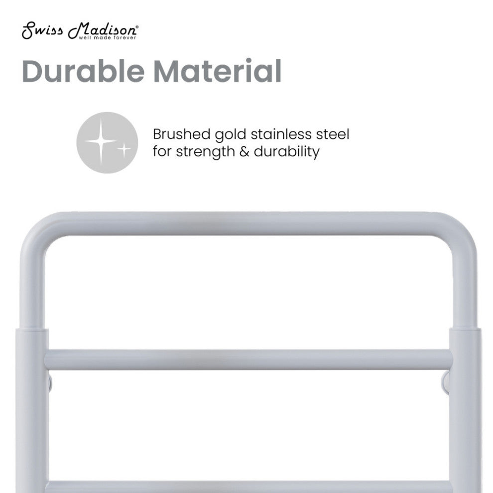 Ivy 8-Bar Electric Towel Warmer, Matte White