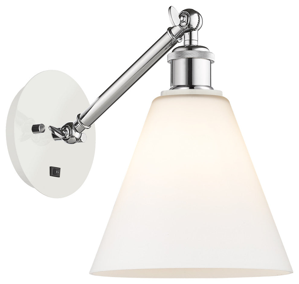 Innovations 317-1W-WPC-GBC-81 1-Light Sconce, White and Polished Chrome