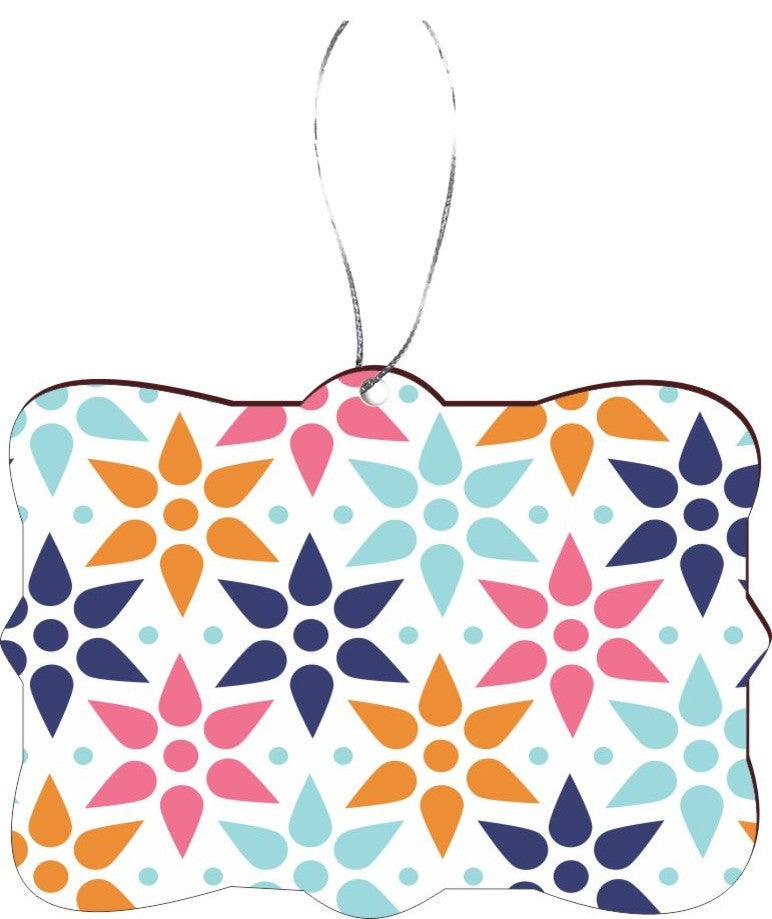 Teardrop Flowers seamless Art Design Rectangle Christmas Tree Ornament