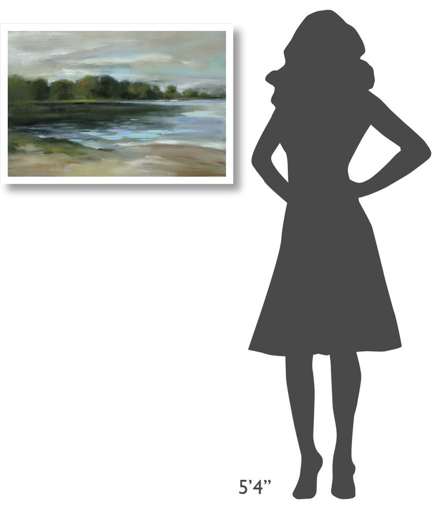 "Lake Afternoon Stillness" Digital Paper Print by Silvia Vassileva, 32"x22"