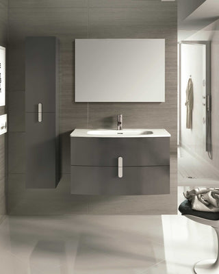 Eviva Cali 39 Wall Mount Gray Modern Bathroom Vanity White Integrated Sink