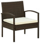 vidaXL Garden Chair With Cushion Poly Rattan Brown
