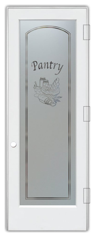 Pantry Door - Bread Basket - Primed - 28" x 80" - Knob on Left - Push Open