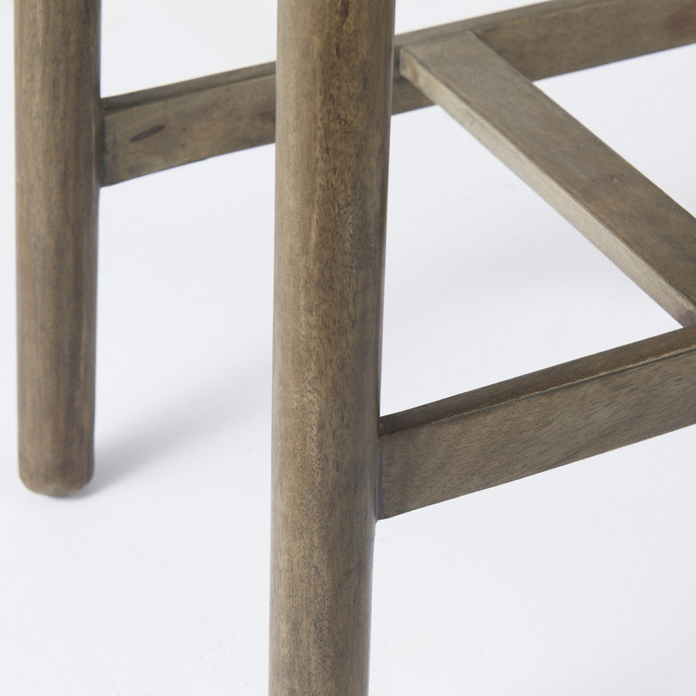 26" Dark Brown Faux Leather Counter Stool
