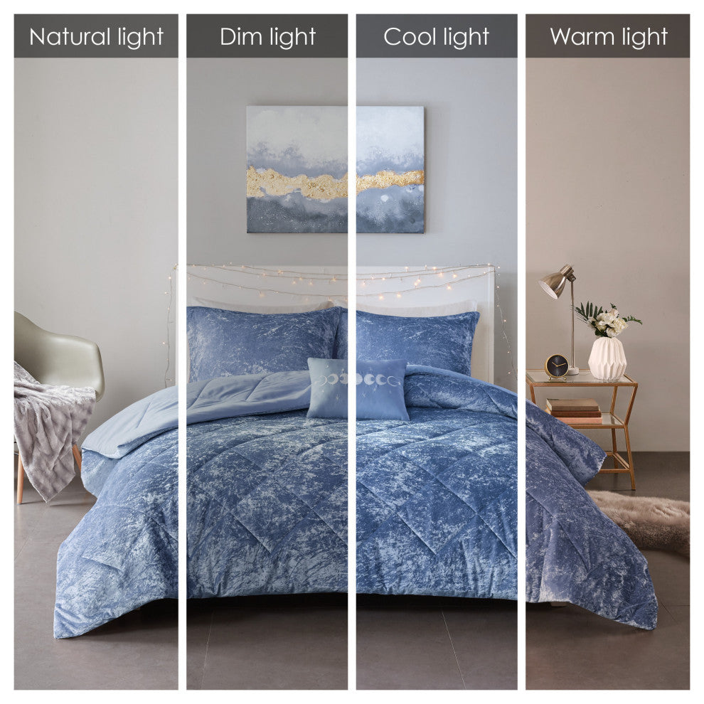 Intelligent Design Felicia Crushed Velvet 4-Piece Comforter Set