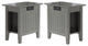 Home Square 2 Piece Nantucket Chair Side Table with Charger Set in Grey
