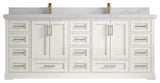 Boston 84" Double Sink Bath Vanity in Alabaster 2" Calacatta Nuvo