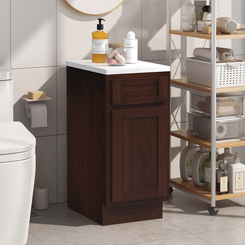 Vanity Art Vanity Cabinet, 15", Brown