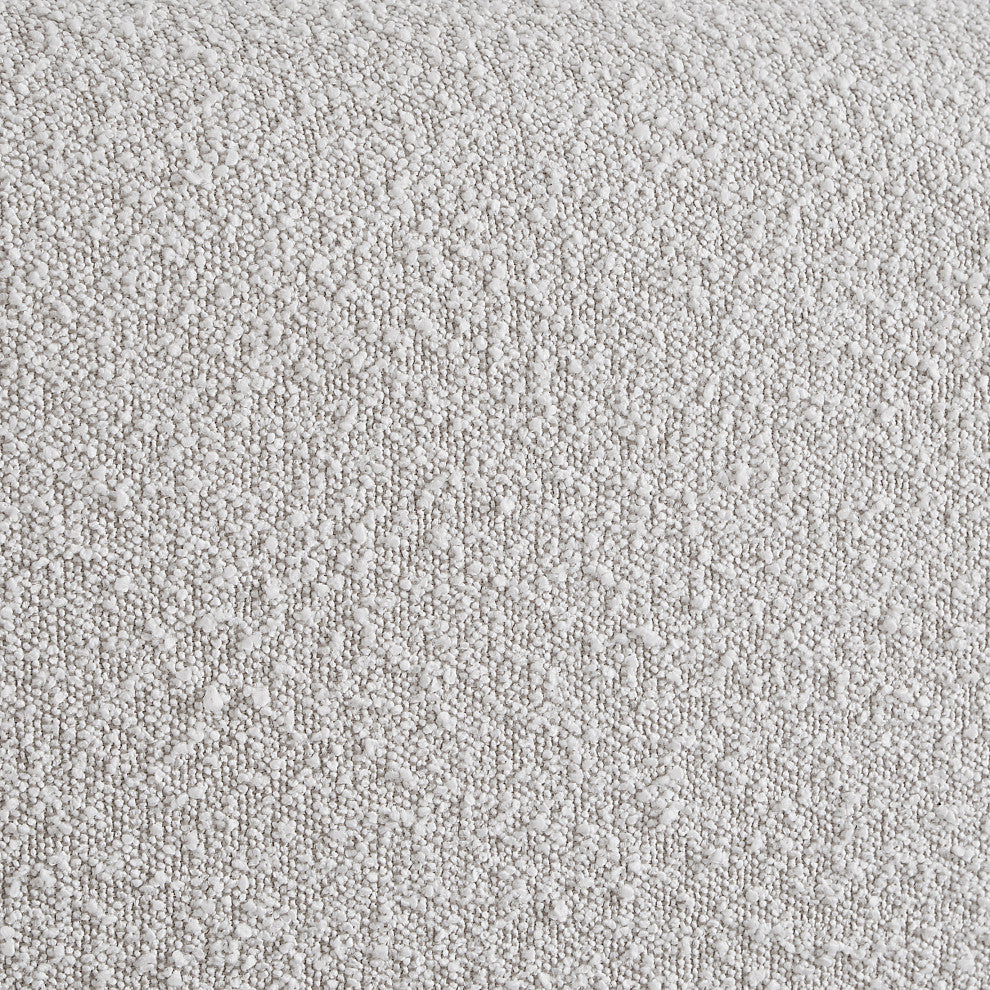 Stylus Black Boucle Fabric Full Bed, Cream, King