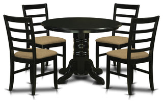 Shpf5-Blk-C 5 Pc Dining Room Set For 4-Dining Table And 4 Dining Chairs