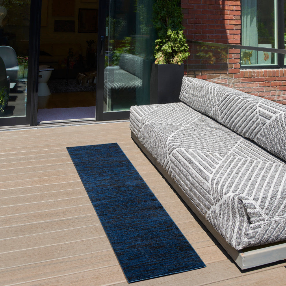 Nourison Essentials 2' x 6' Midnight Blue Outdoor Area Rug