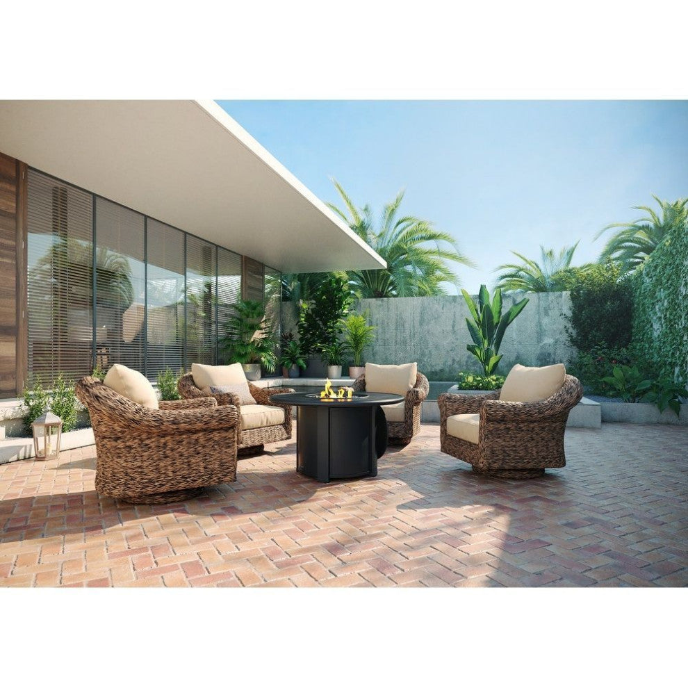 Cayman 5 Piece Fire Pit Chat Set, Heritage Brown