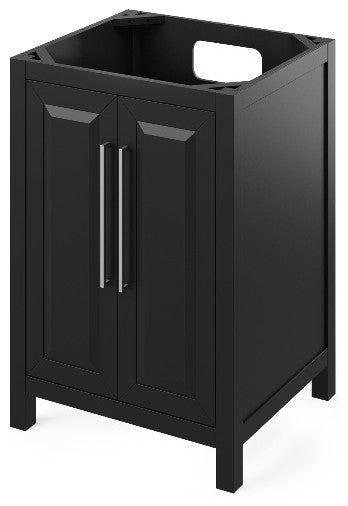 Cade Transitional 24" Black Bathroom Vanity, Boulder Cultured Marble Vanity Top