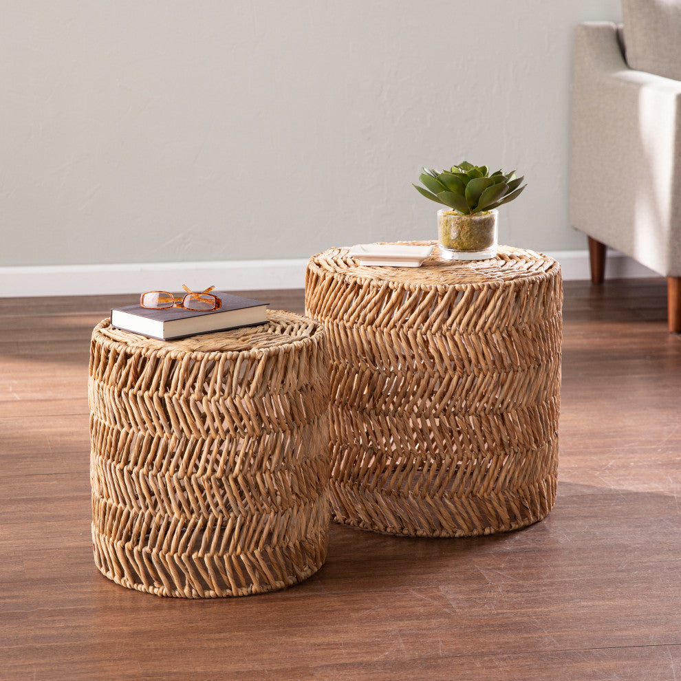 Veronica Water Hyacinth Nesting Tables 2-Piece Set