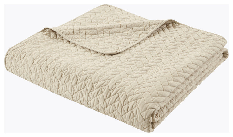 Hampton Hill Velvet Touch Herringbone Oversize 3-Piece Coverlet, King