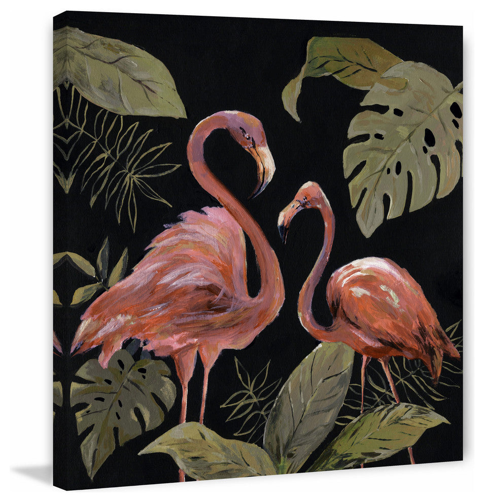 "Flamingo Sweetheart III" Painting Print on Wrapped Canvas, 40"x40"
