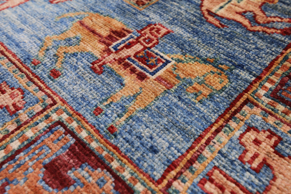 2' 9" X 4' 2" Hand-Knotted Antiqued Pazyryk Historical Design Rug Q10875