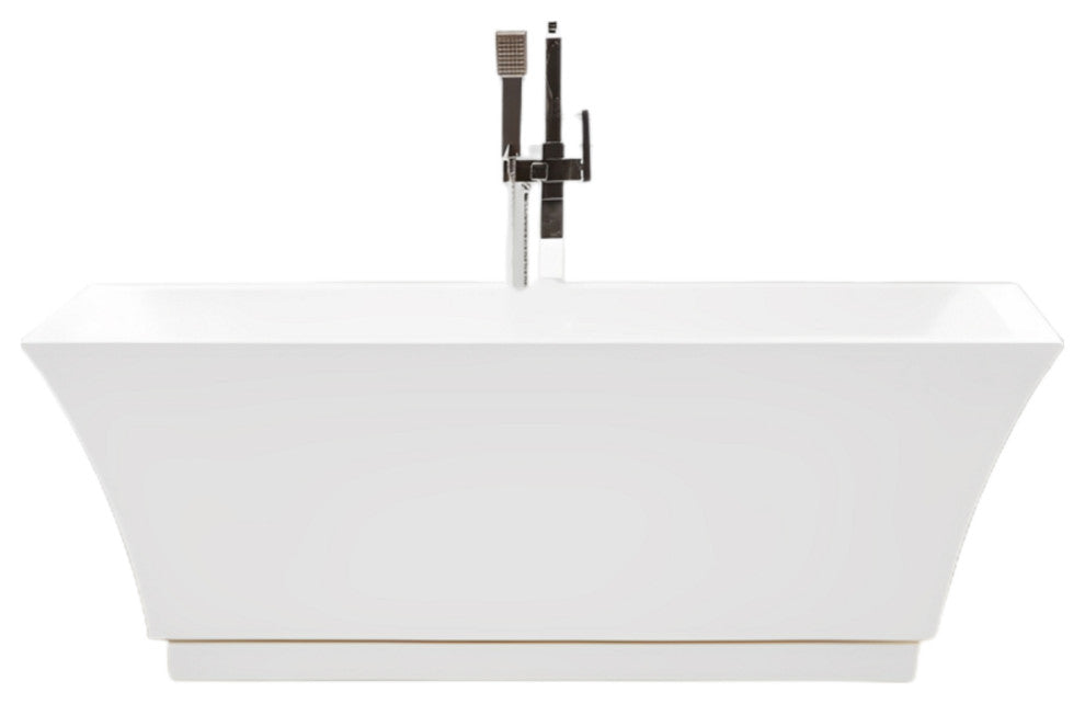 Freestanding Acrylic Bathtub, White/Polished Chrome, S, 59"