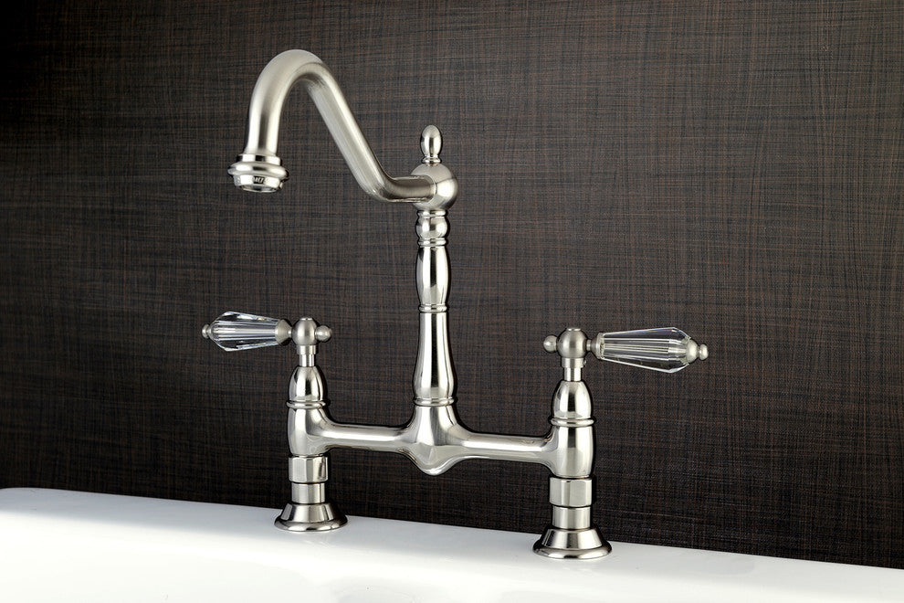 Kingston Brass Bridge Kitchen Faucet, Brushed Nickel