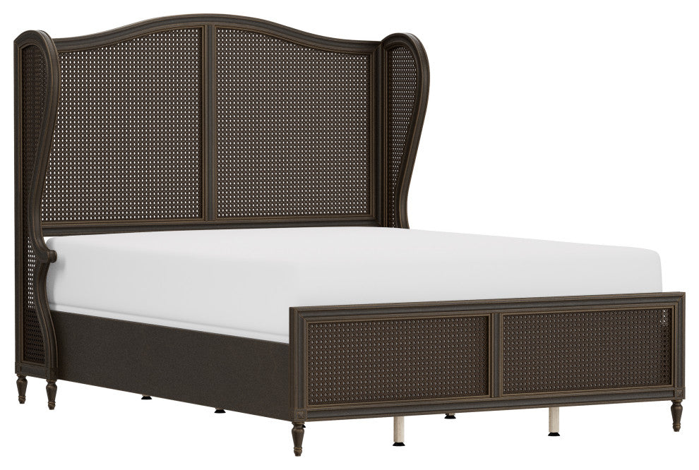 Hillsdale Sausalito Wood Cane Bed, Oiled Bronze, Queen Bed