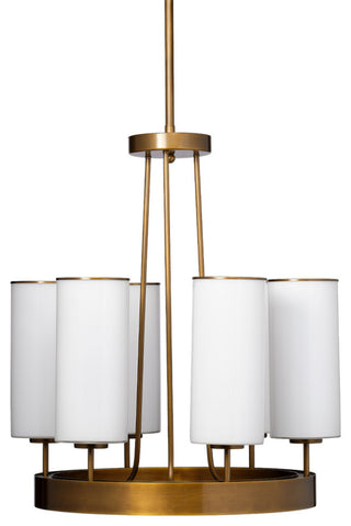 Kingdom Glass 6-Light Chandelier, Antique Brass