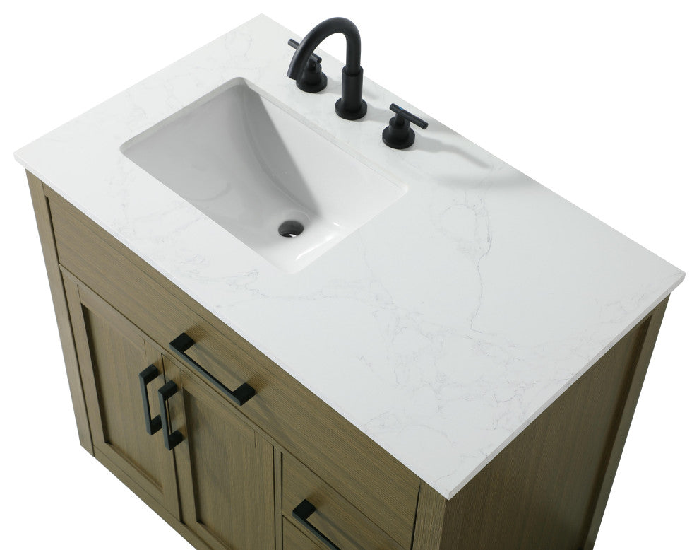 Home Living 36" Single Bathroom Vanity, Chestnut Brown