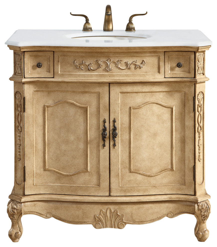 36" Single Bathroom Vanity, Vintage Mint