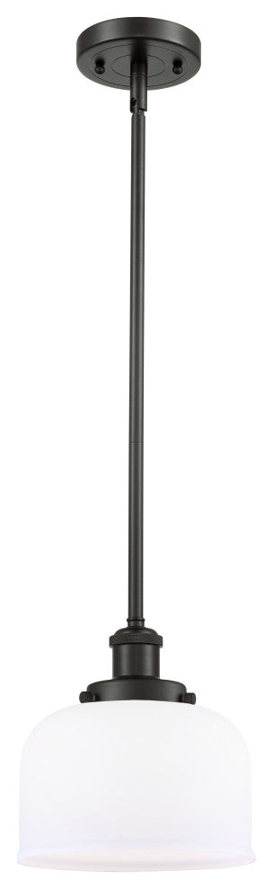 Large Bell 1-Light Pendant, Oil Rubbed Bronze, Matte White